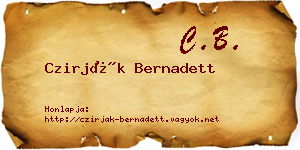 Czirják Bernadett névjegykártya