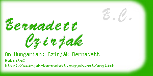 bernadett czirjak business card