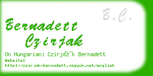 bernadett czirjak business card